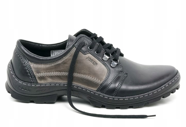 JOKER PÓŁBUTY MĘSKIE SKÓRZANE 192 CZARNE 43