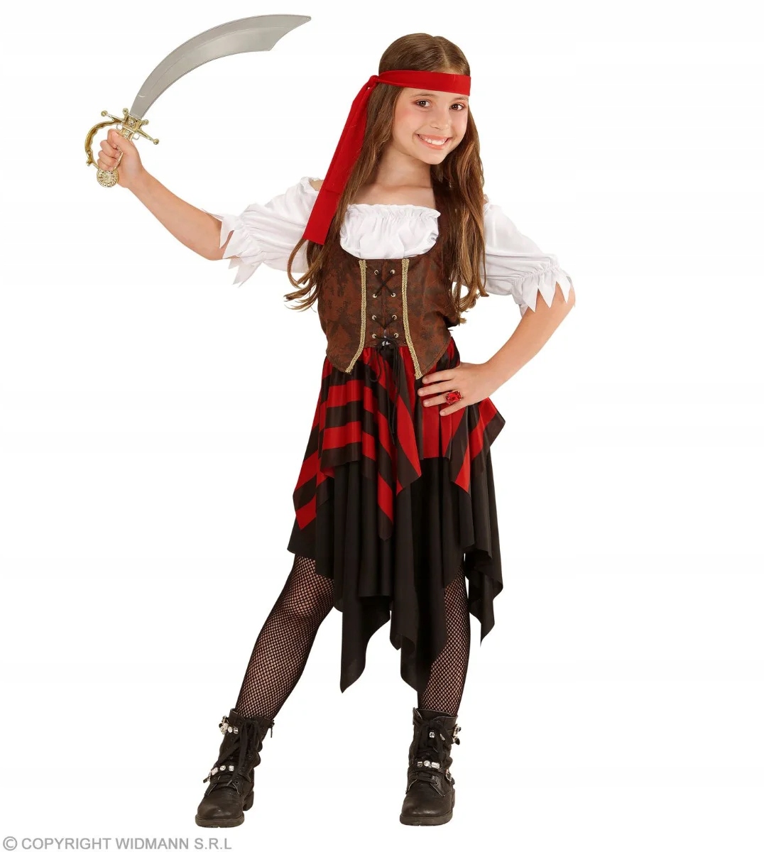 Strój Piratki Piratka Dumna Kostium Korsarki Szabrowniczki 128