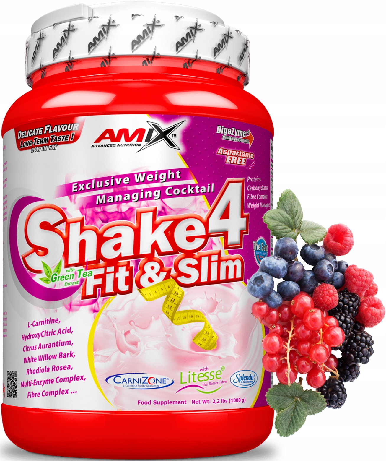 Náhradní jídlo Amix Shake 4 Slim Ovocný 1kg