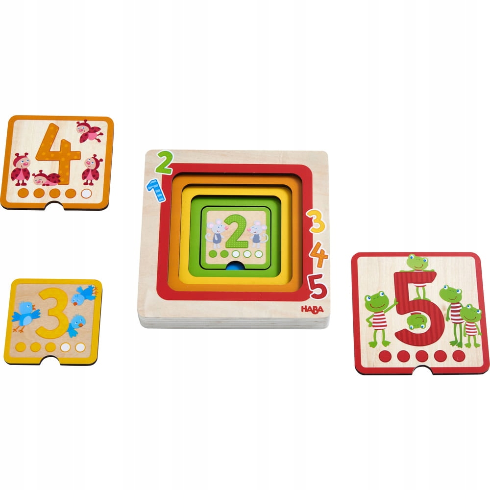 

Drewniana układanka puzzle warstwowe Liczby Haba