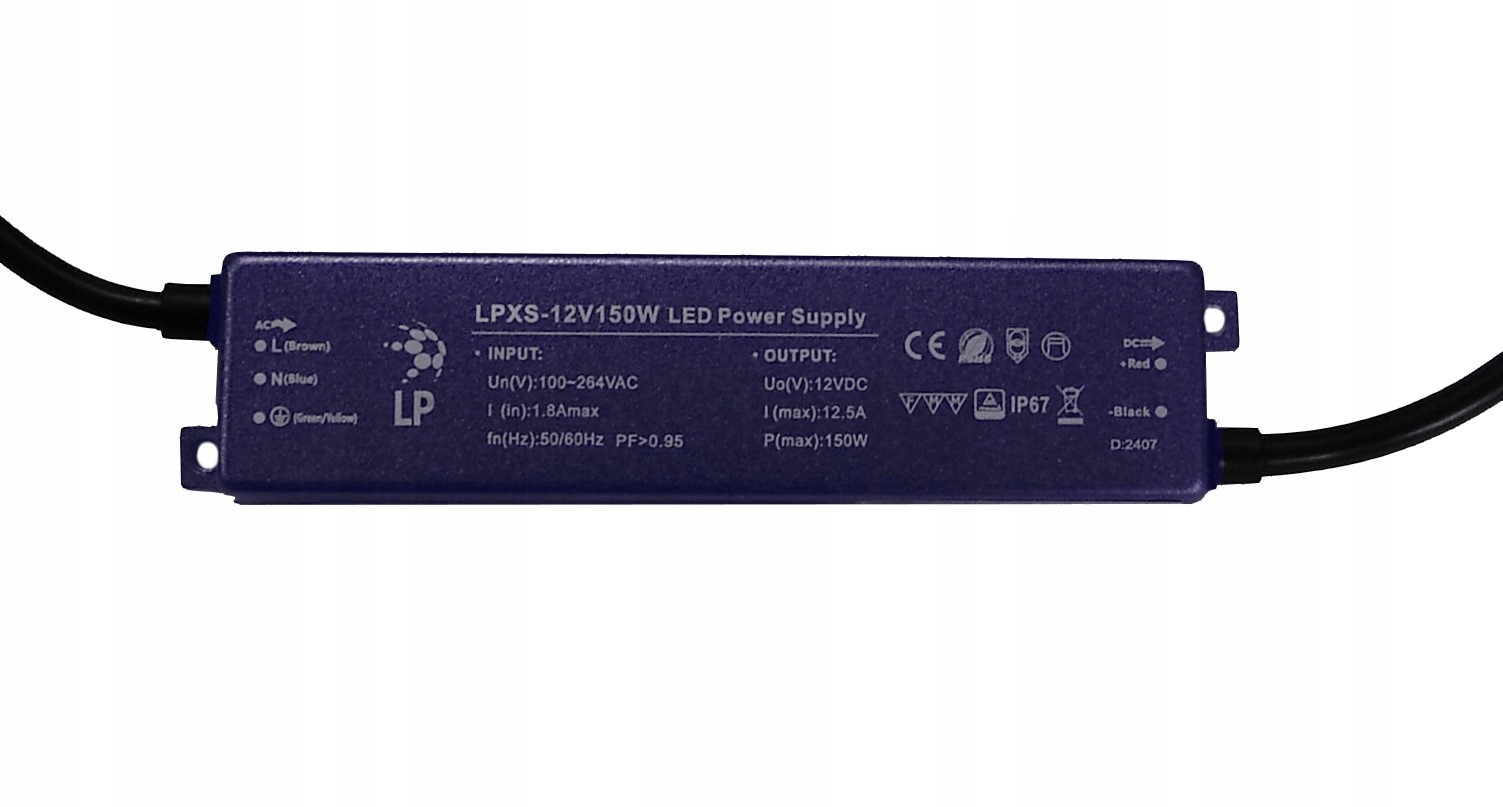 Hermetický napájecí zdroj extra-slim Lpxs 12V 150W
