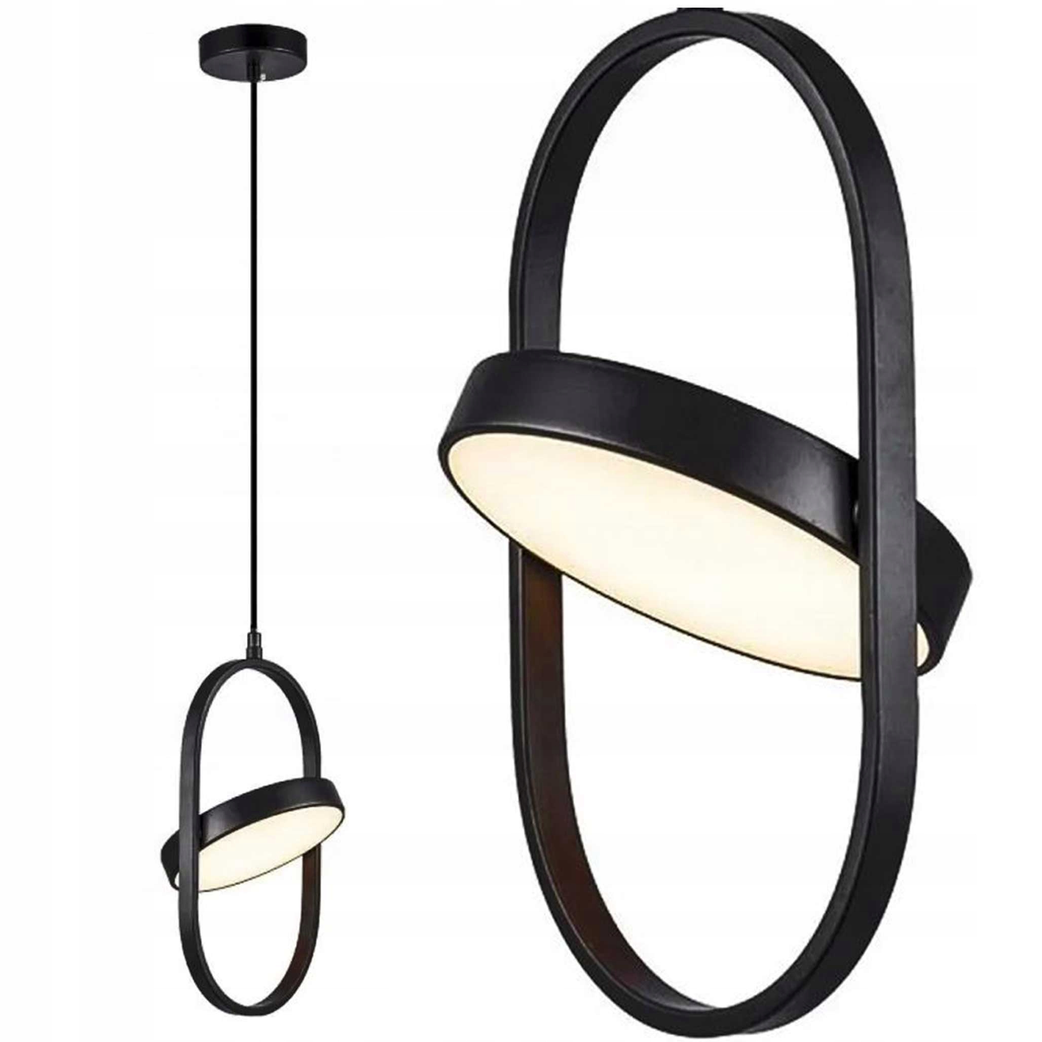 Závesná Led lampa čierna otočná 360 Geometrická samostatná lampa čierna