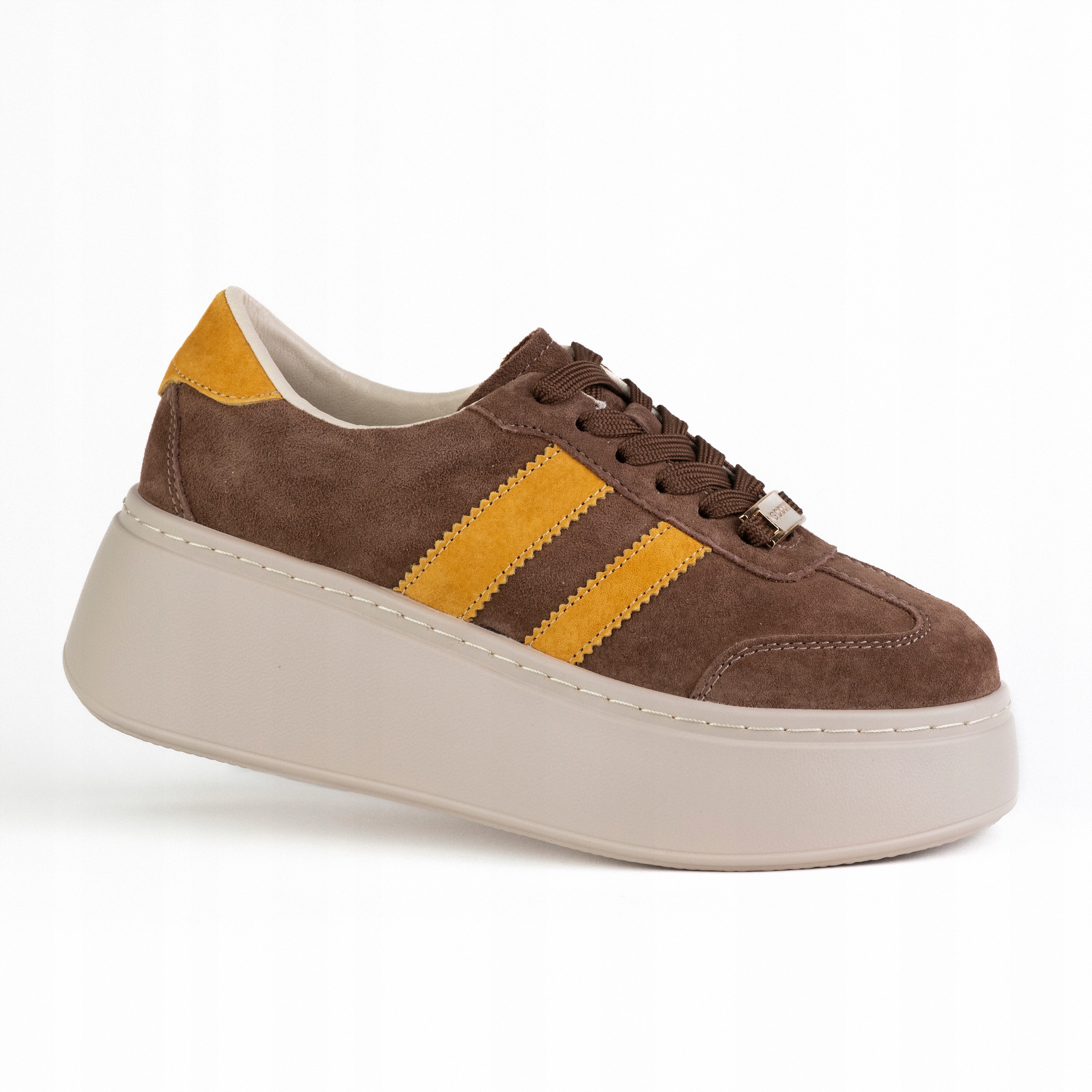 Sportovní dámské tenisky Goodin GD-XW-1044 kůže semiš pohodlná hnědá 37