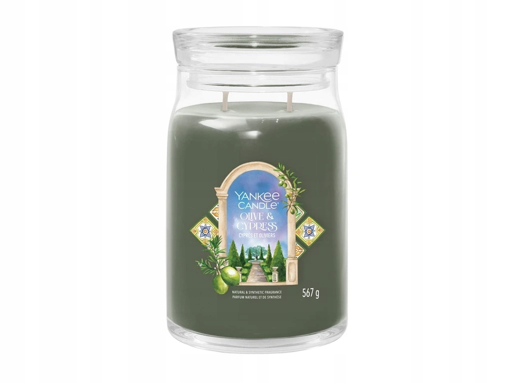 Yankee Candle vonná svíčka Signature ve skle velká Olive & Cypress 567g
