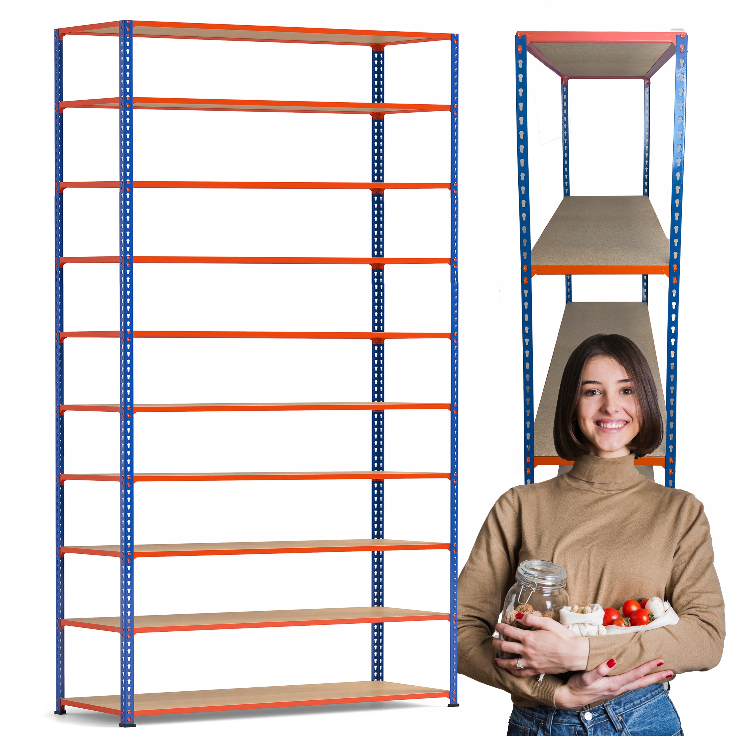 REGAŁ MAGAZYNOWY METAL RIVETO II 3048x742x925mm 4 Półki Piwnica / Garaż