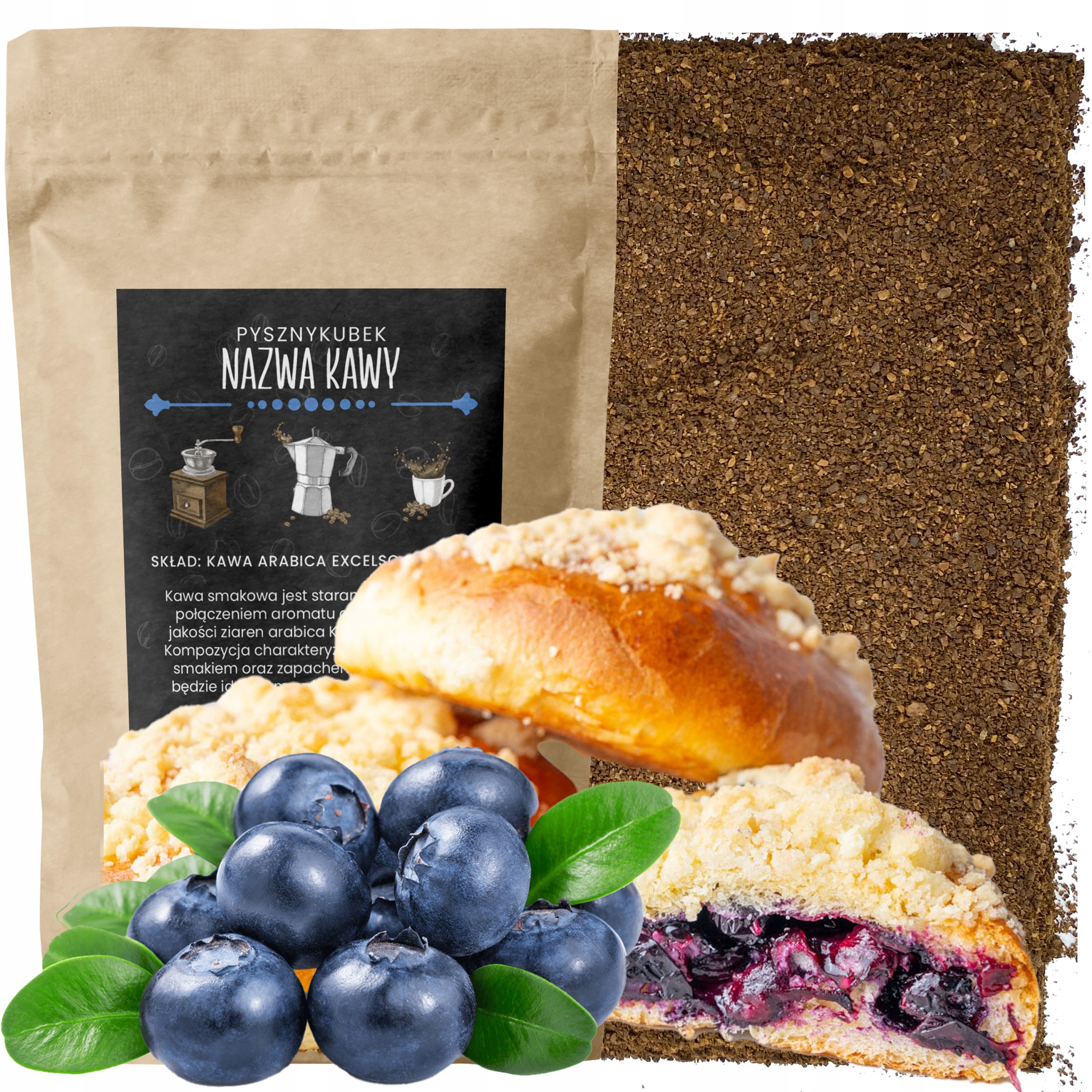 Kawa Mielona smakowa Jagodzianka 1000g 1kg