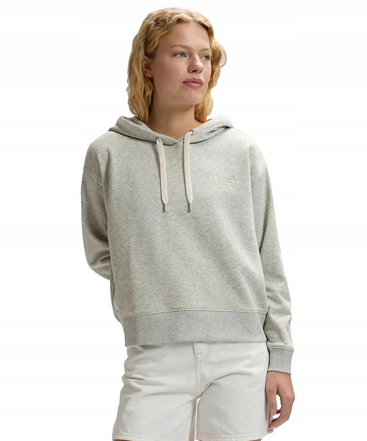Mikina Lee Essential Hoodie 112379422 Šedá Melange Xs