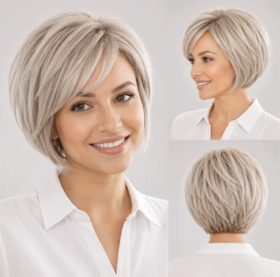 Peruka Damska Krótka Blond Pixie Jak Naturalne Włosy czepek