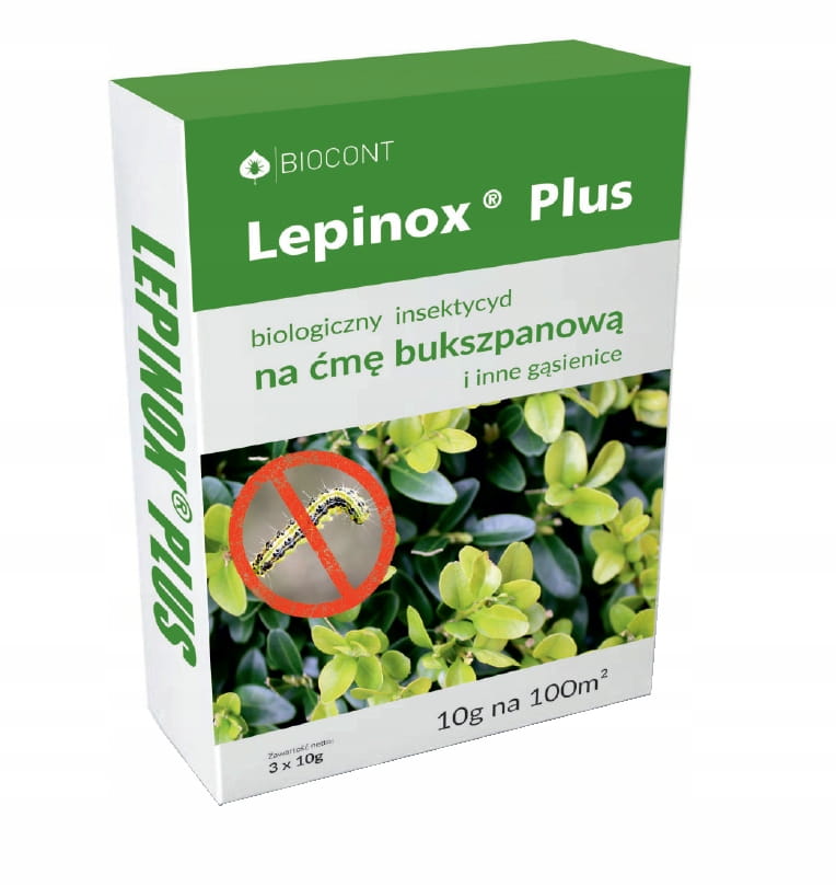 

Lepinox Plus na gąsienice ćmę bukszpanową 3x10g