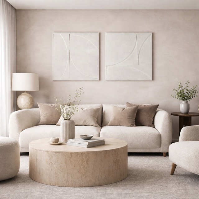 Obraz kolekcja skandynawska cement ivory strukturalny nowoczesny do salonu