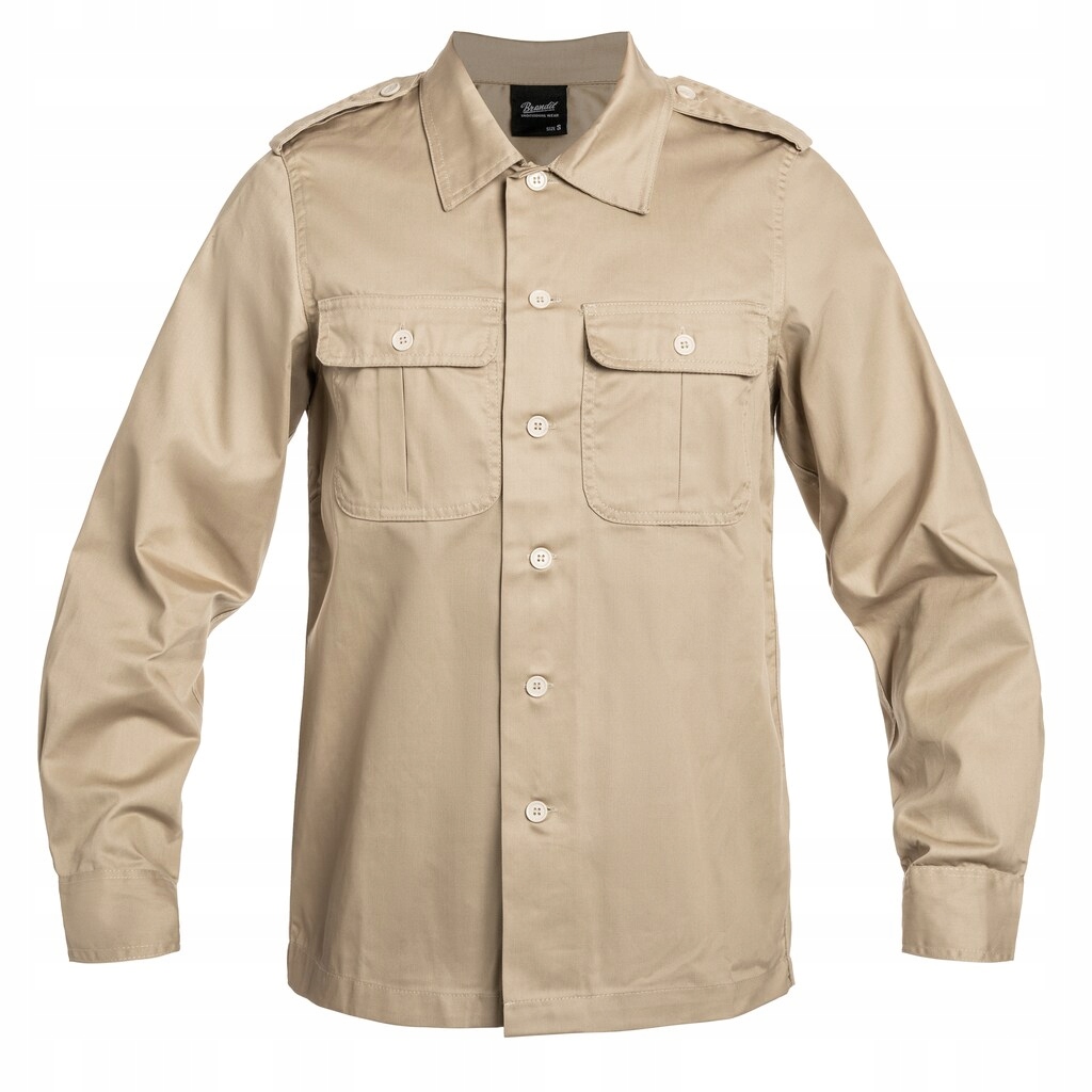 Vojenská košile s dlouhým rukávem casual Brandit Us Hemd Long Sleeve béžová 6XL