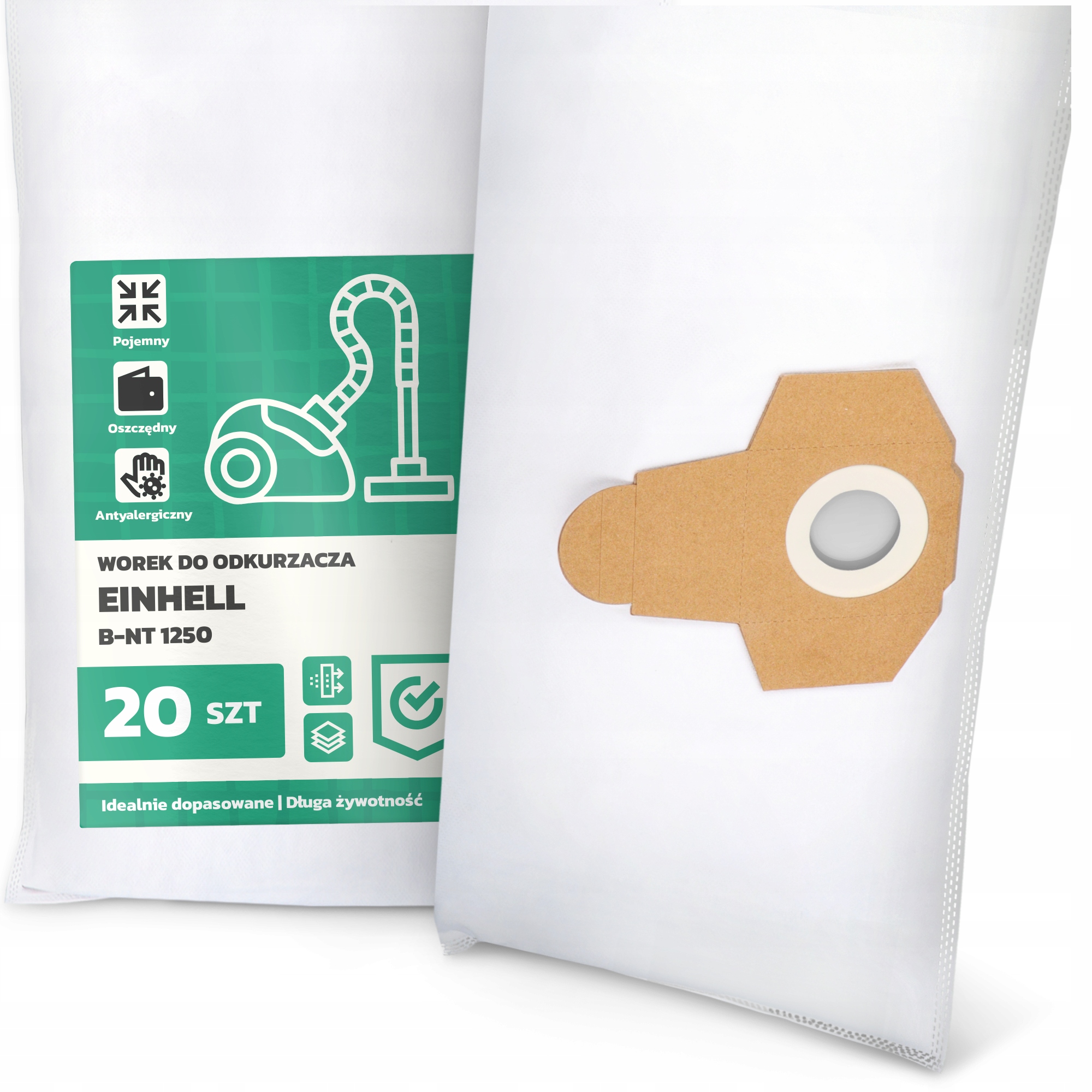 20 x Sáček Do Vysavače Einhell B-nt 1250 Syntetický Textilní Velký G9
