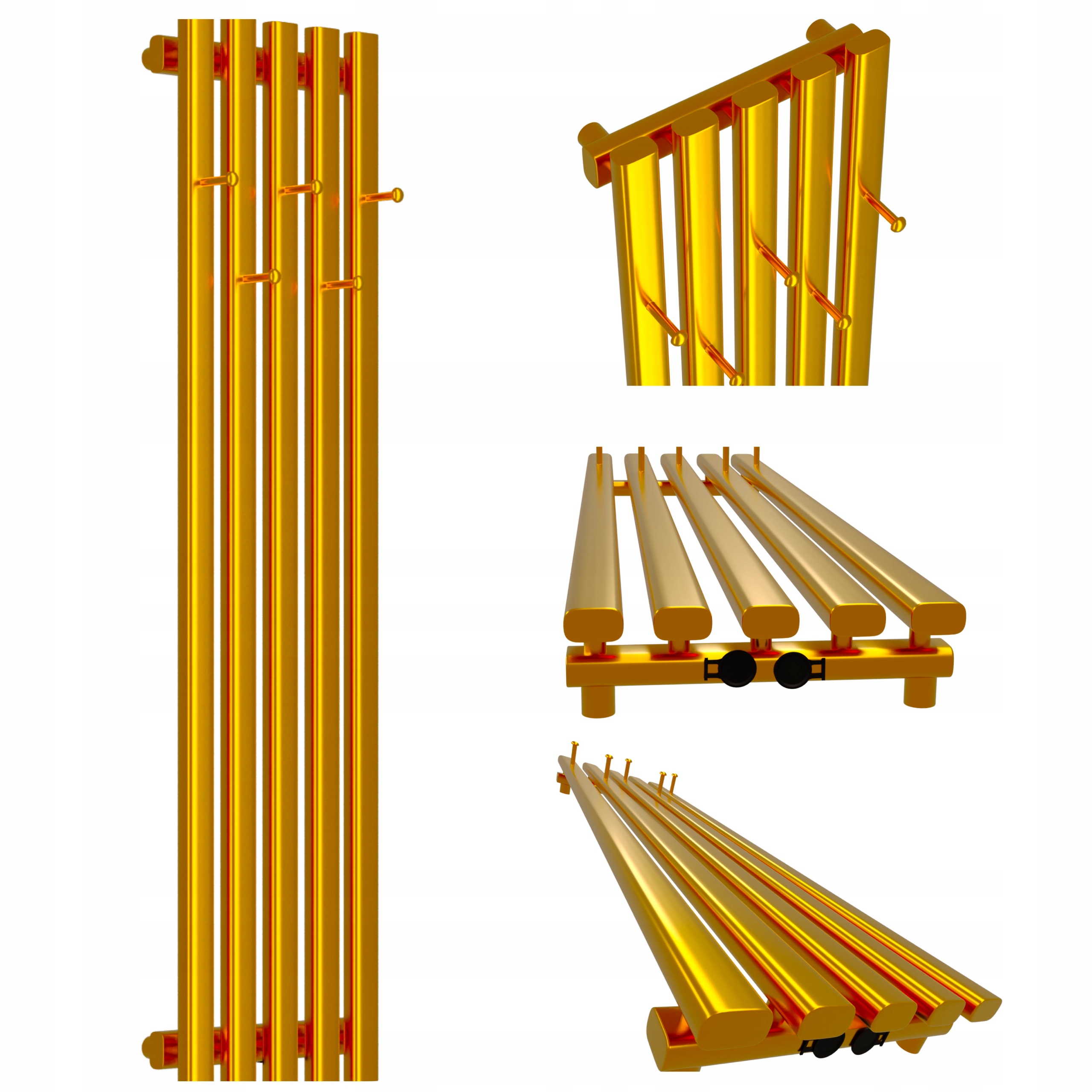 Dekorativní radiátor HORYZONT5 Hook 120x37 zlatý