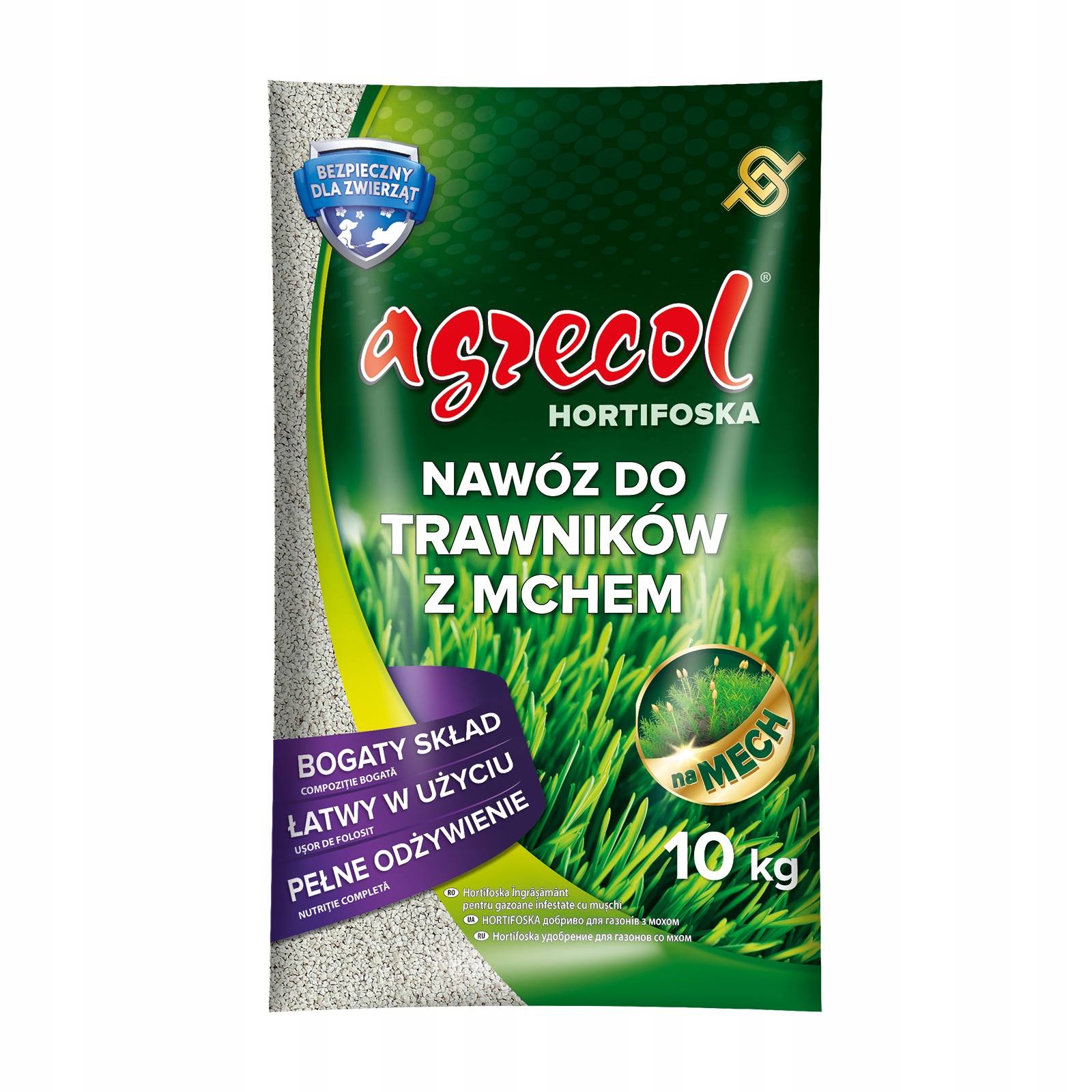 Agrecol Hortifoska 10 kg – Granulované hnojivo pro trávníky s mechem