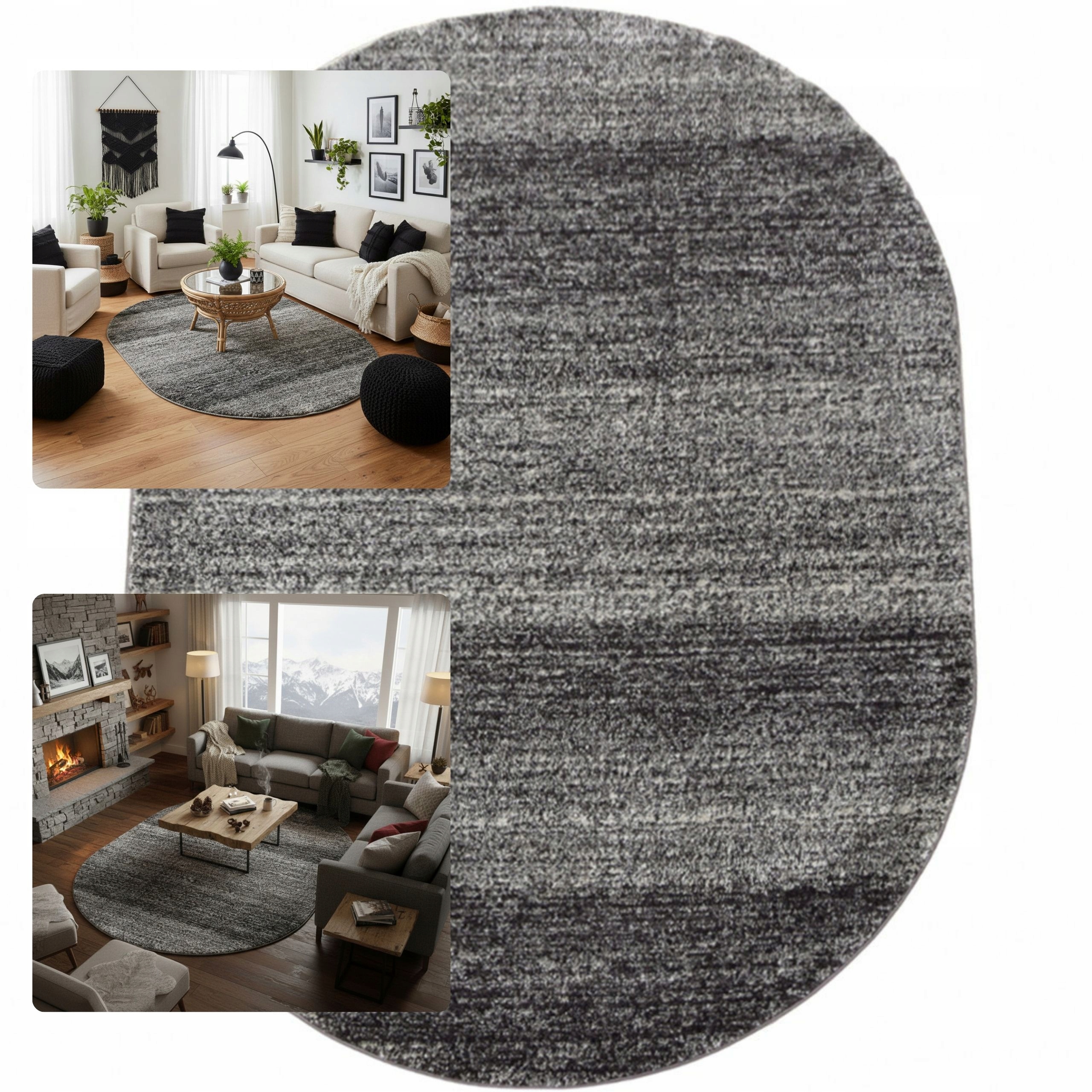 Koberec 80x150 Oválný Adventure Grafitový Koberec Do Obývacího Pokoje Moderní Koberec