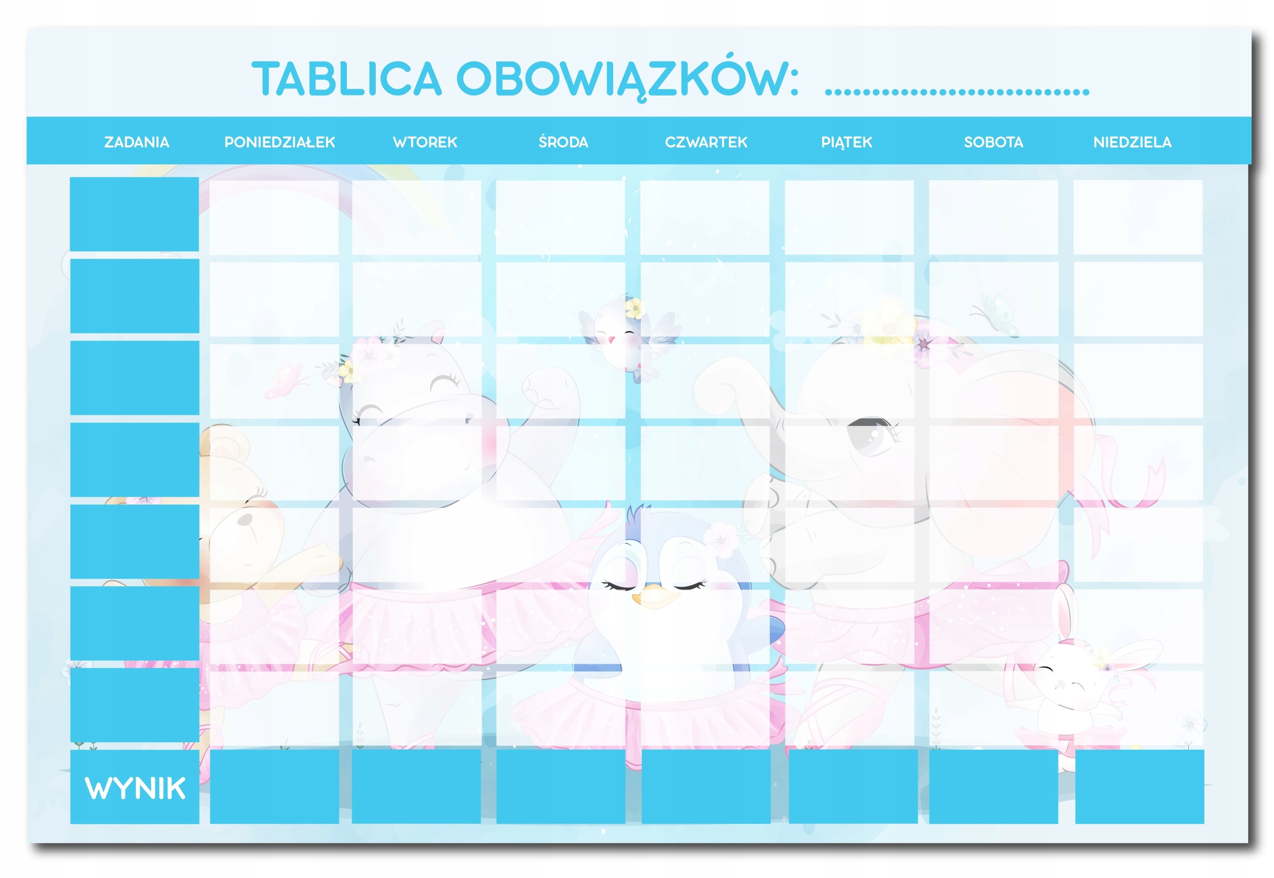 

Tablica magnetyczna, tablica obowiązków Baletnice
