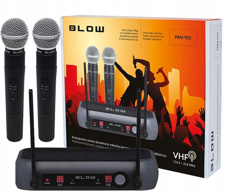 ZESTAW MIKROFONÓW BEZPRZEWODOWYCH DO RĘKI + STACJA