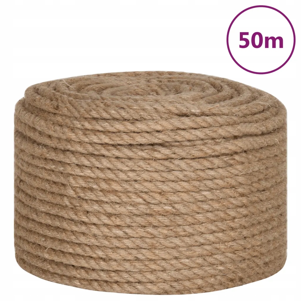 Jutový Provázek pro dekoraci a zahradu, 100% přírodní juta, 50 m x 14 mm