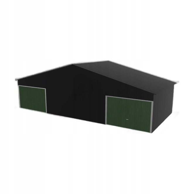 Plechová garáž 11x5 m dvoupolohová, dvoupolohová, černá