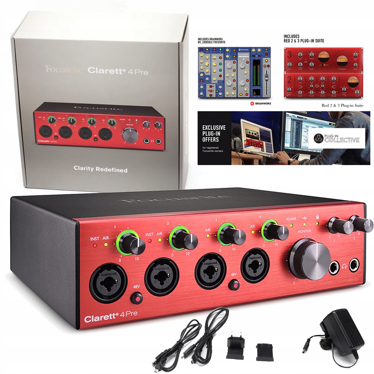 Focusrite Clarett+ 4Pre -NOWOŚĆ- Interfejs Audio | b-stock