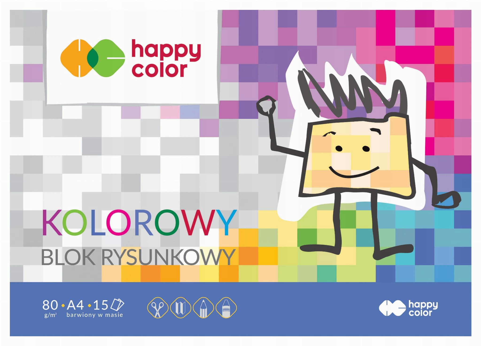 BLOK RYSUNKOWY A4/15 KOLOR HAPPY COLOR