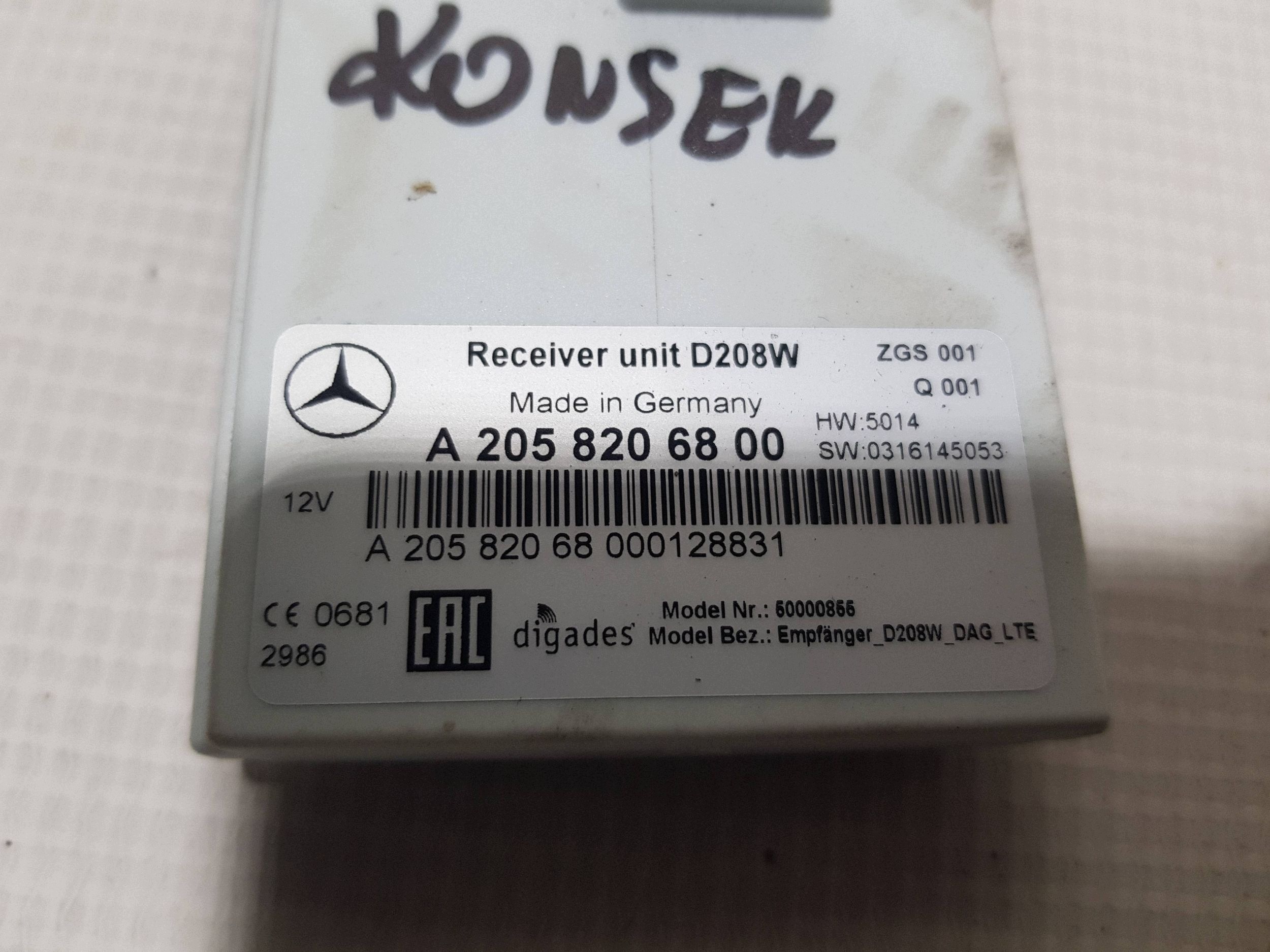 MERCEDES GLS GL X166 W205 module control unit WEBASTO A2058206800