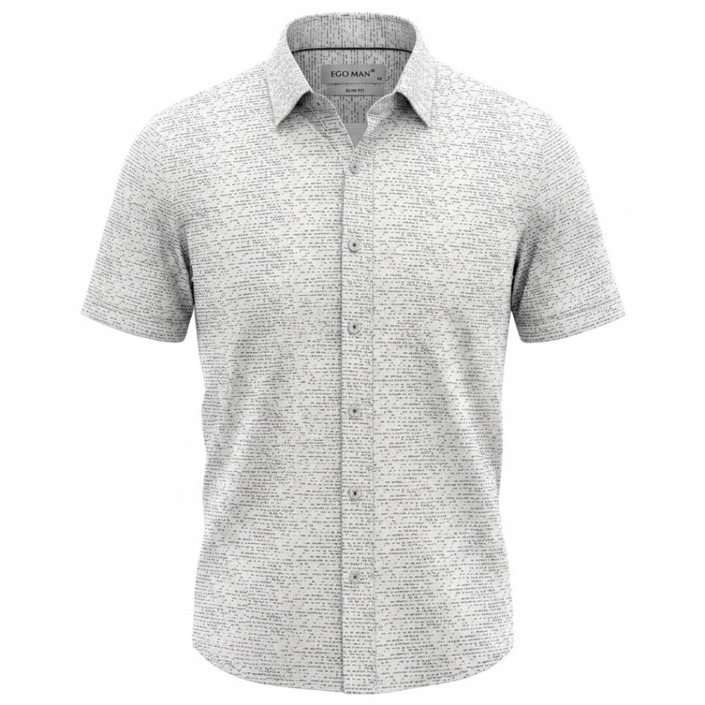 Ego Man košile pánská S0331-001 slim fit krátký rukáv XXL bílá
