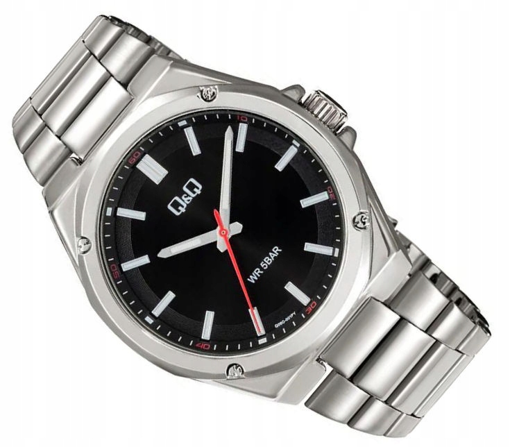 Pánské Sportovní Vodotěsné Hodinky 50 M Na Náramku Q&q Q05C-001P 42 mm