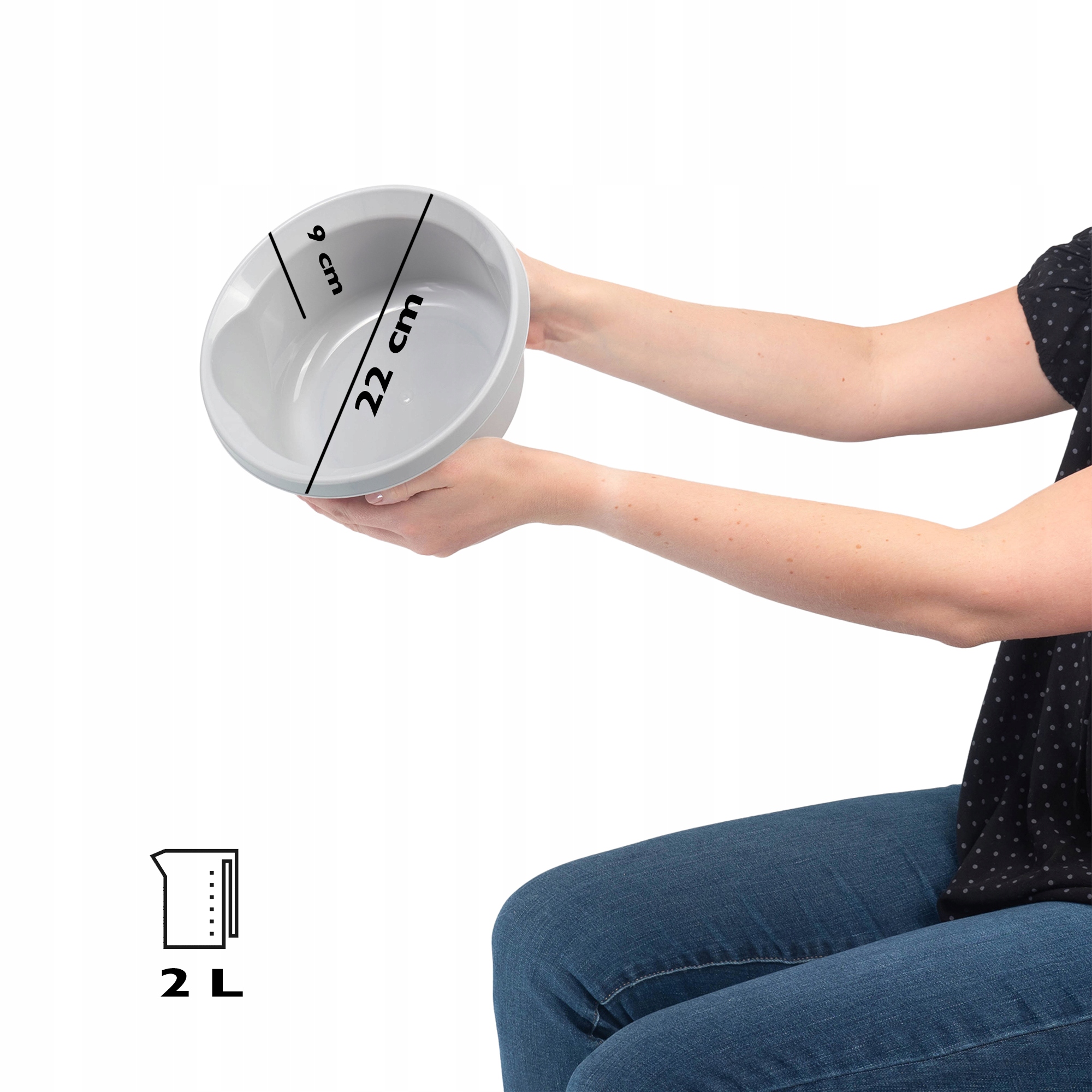 MISKA PLASTIKOWA 2L OKRĄGŁA NA PRANIE SZARA Kod producenta K9425