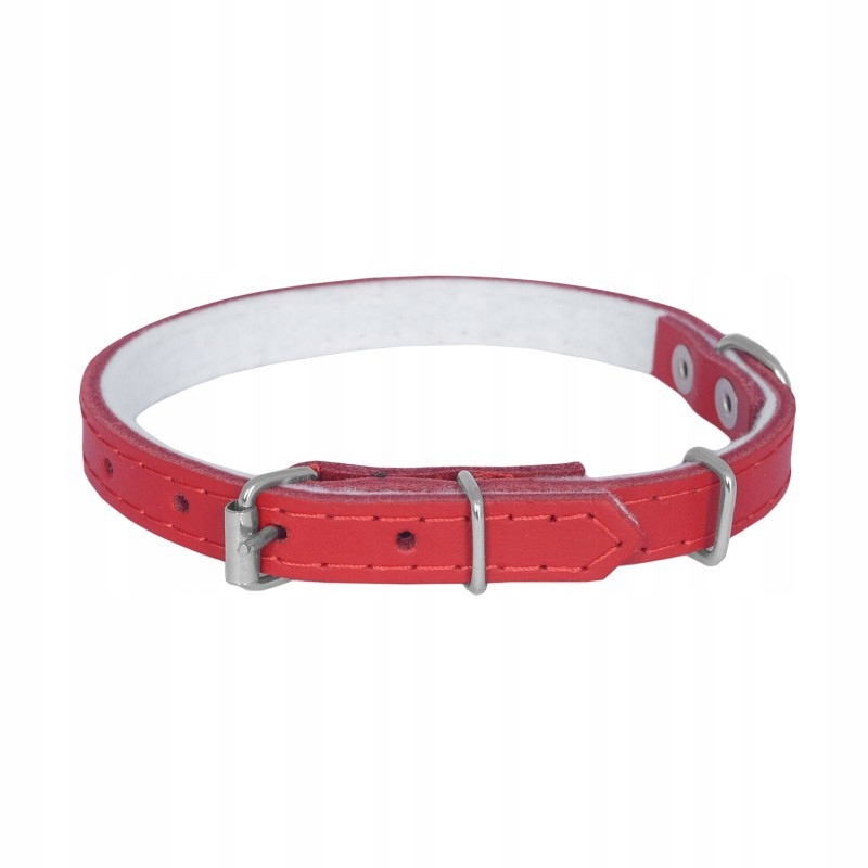 Levně Chaba kožený obojek 40 mm/75 cm Červený