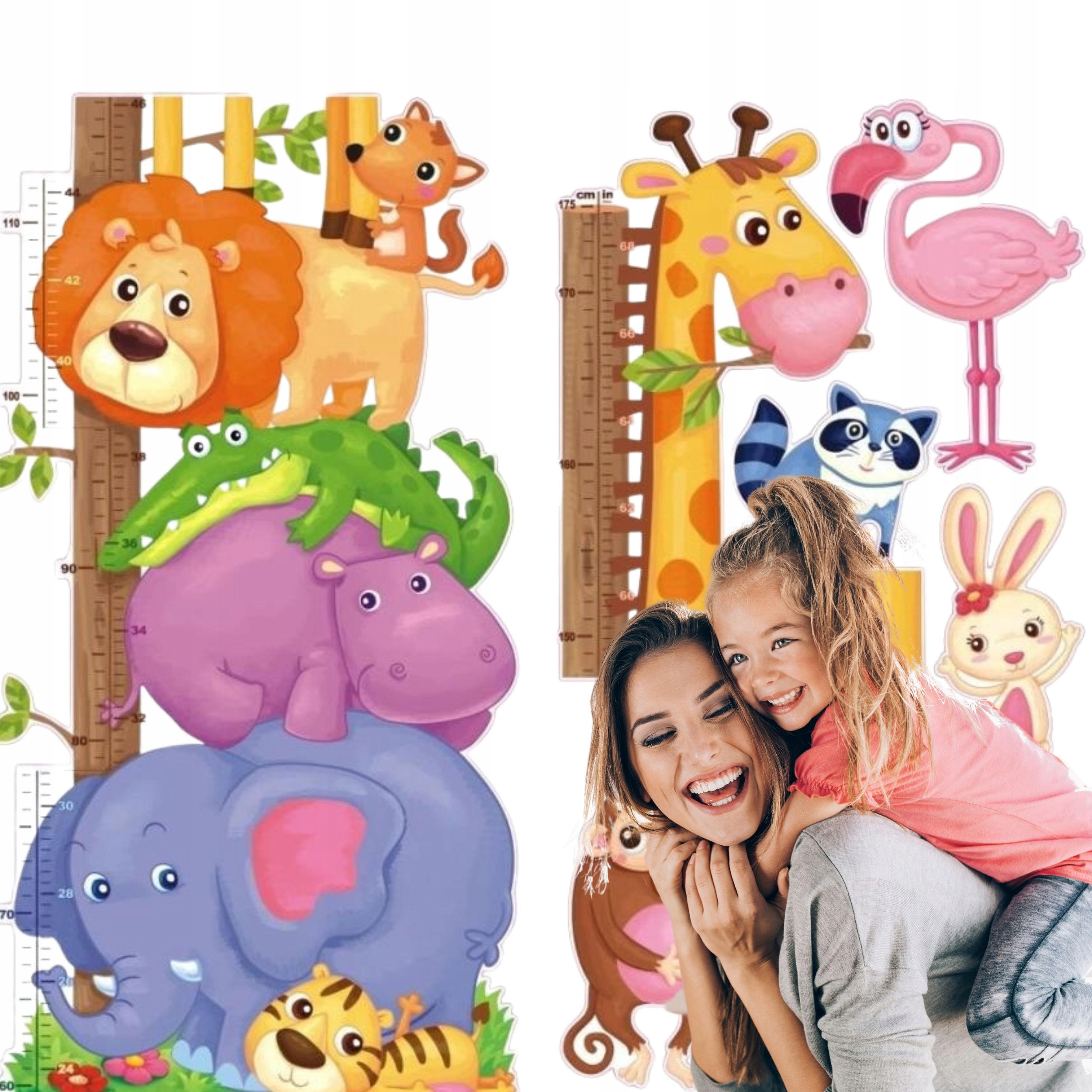 Dekoracja ścienna/ Miarka wzrostu - Safari