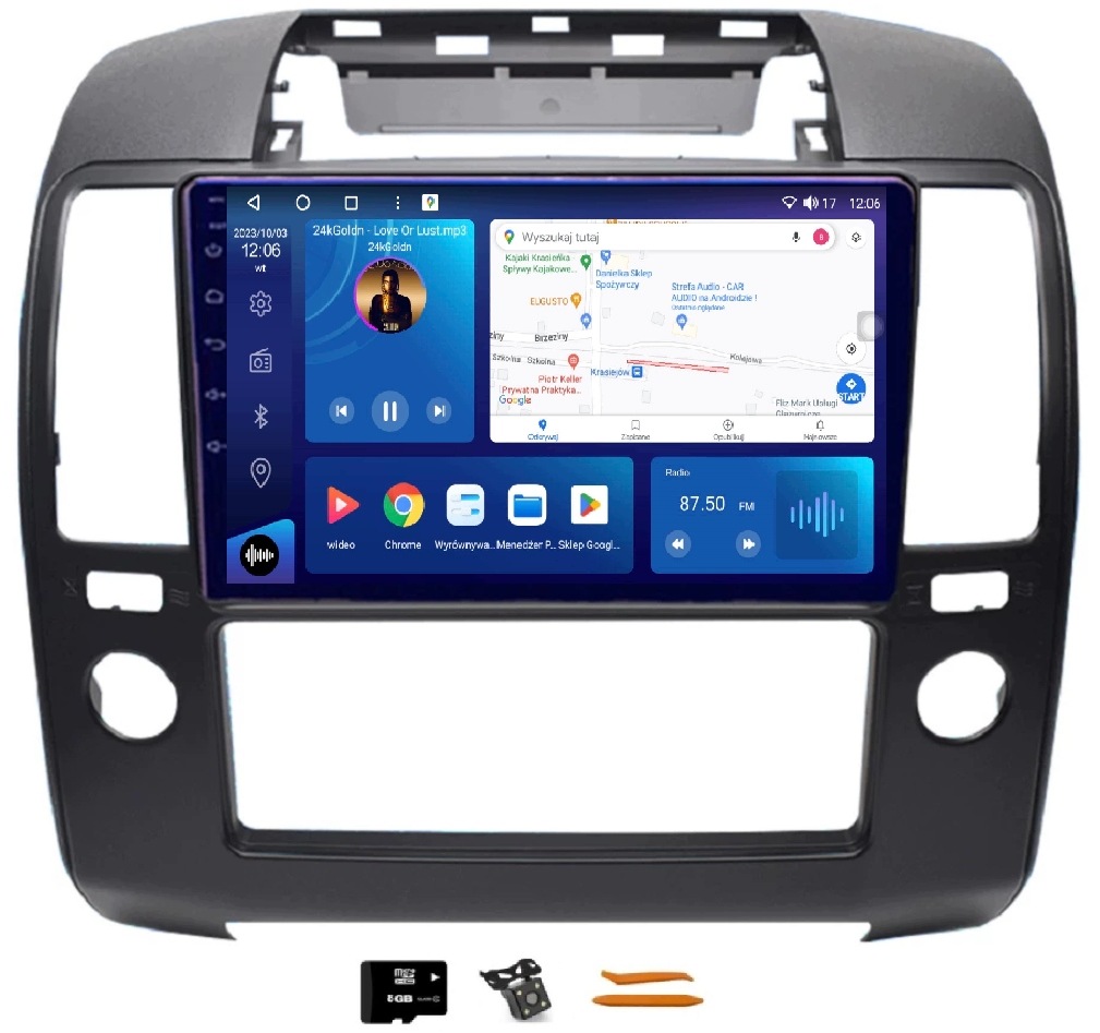 Radio Android Navigácia Nissan Navara 3 05-14 8/256GB 2K Lte 4G CarPlay Gps