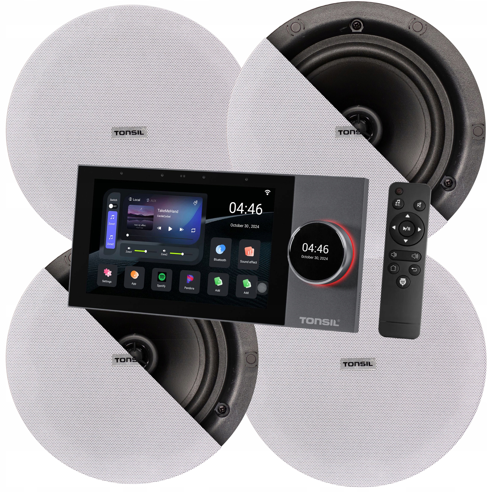 Nástěnný přehrávač Tonsil WS-120 Android 4 x stropní reproduktor Zgsu 200