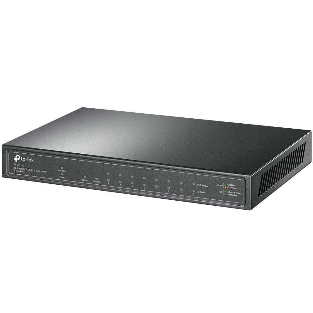 TP-Link TL-SG1210P 8xGb Poe+ 63W,1xGb RJ45 nonPOE,1xSFP,switch pulpitu