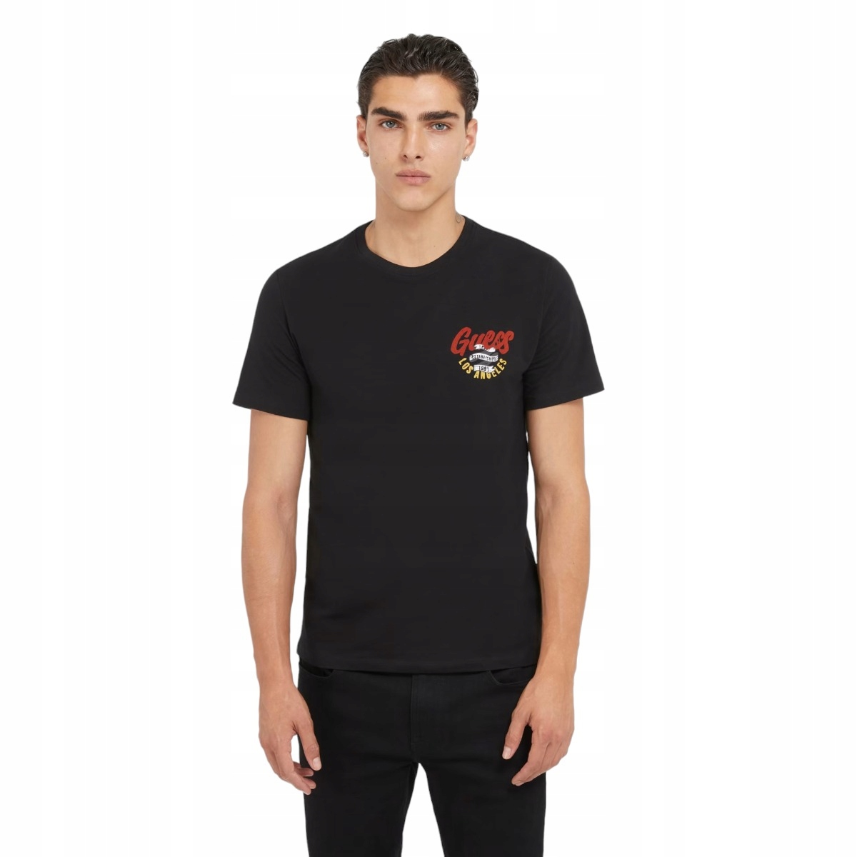 Guess Pánské Tričko Ss Cn Guess Italic F Černá vel. M