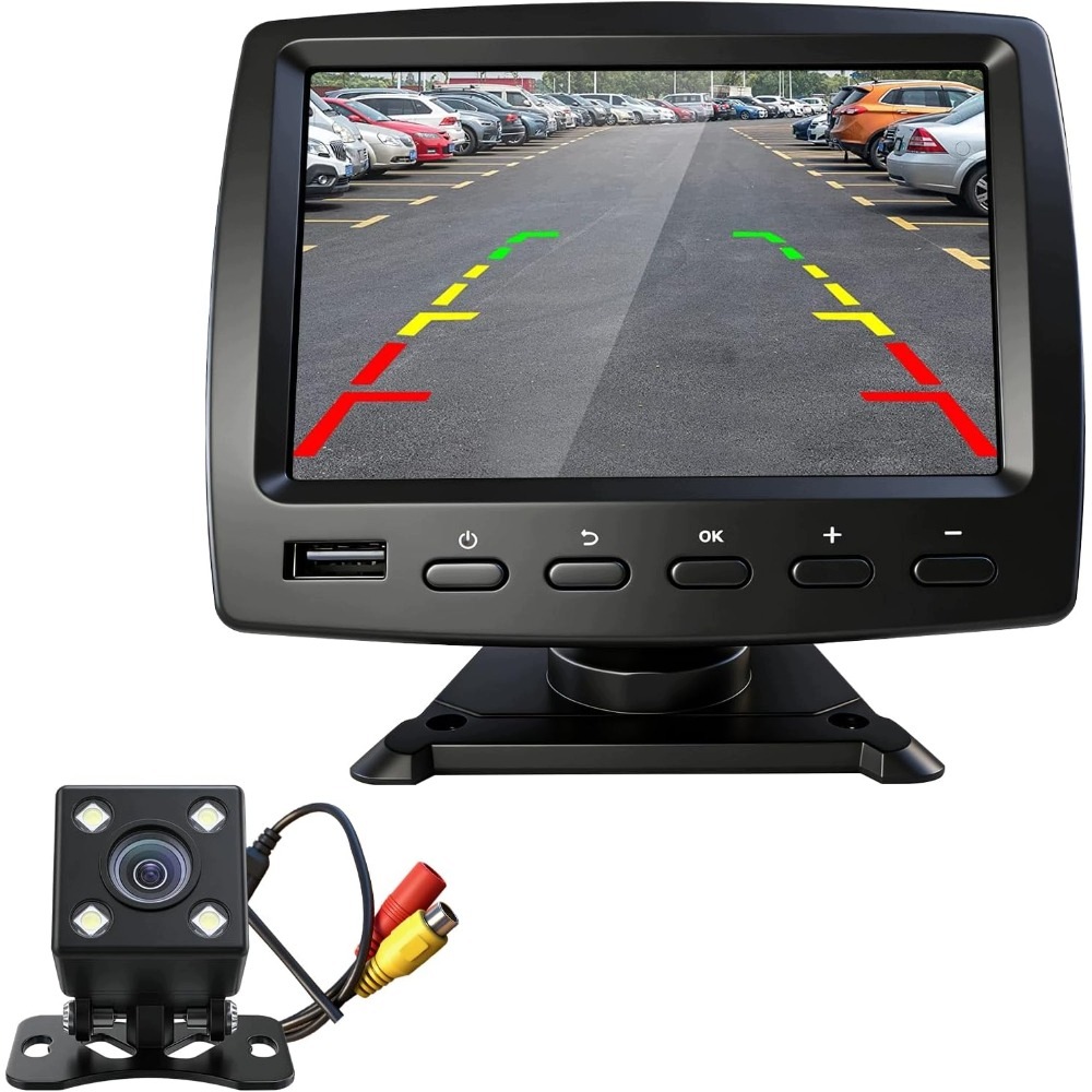 Kamera cofania z monitorem Hd 4.3", noktowizor, samochód/ciężarówka/kamper 12V