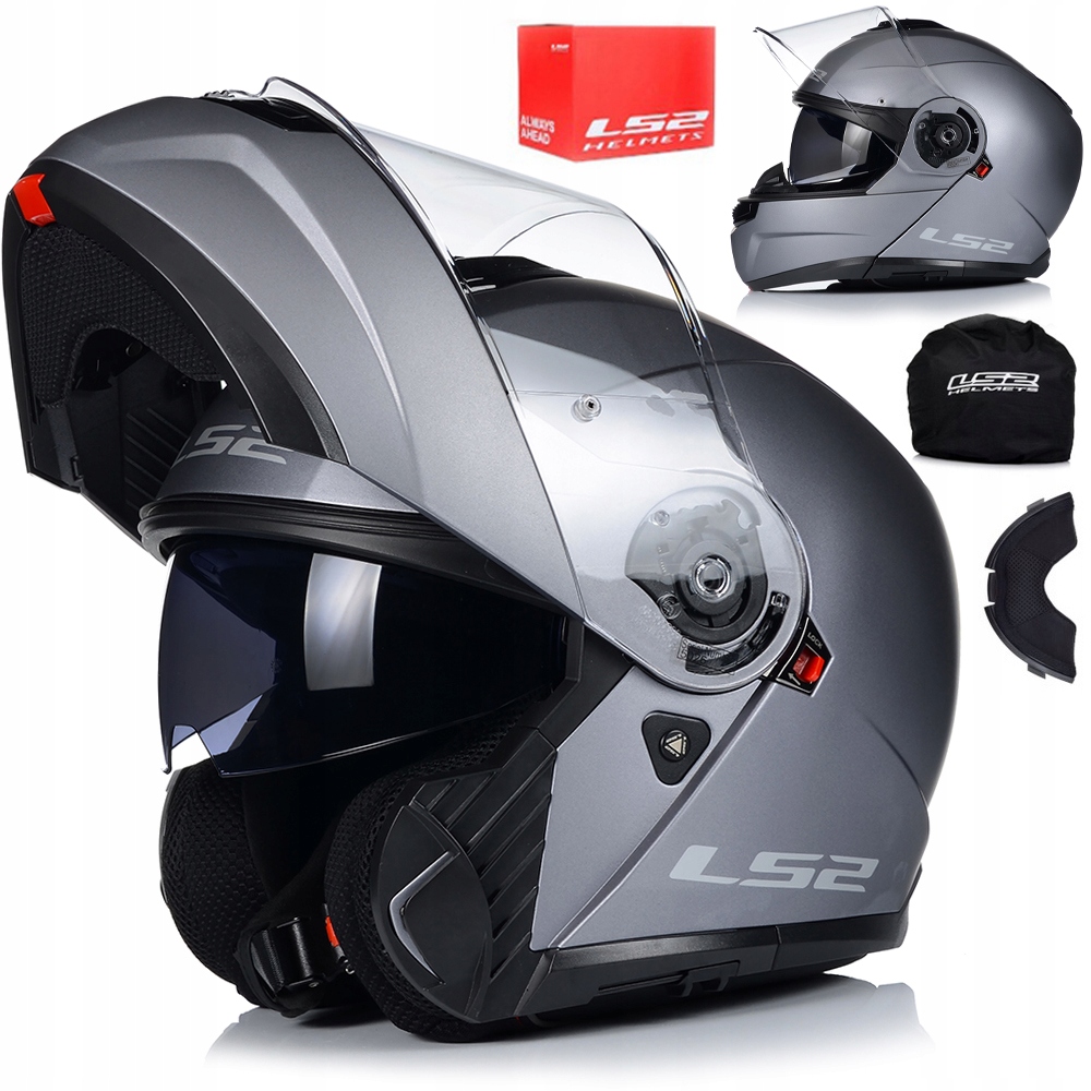Motocyklová prilba LS2 Strobe II Matt Titan Čeľusťová prilba Štvorkolka FF908