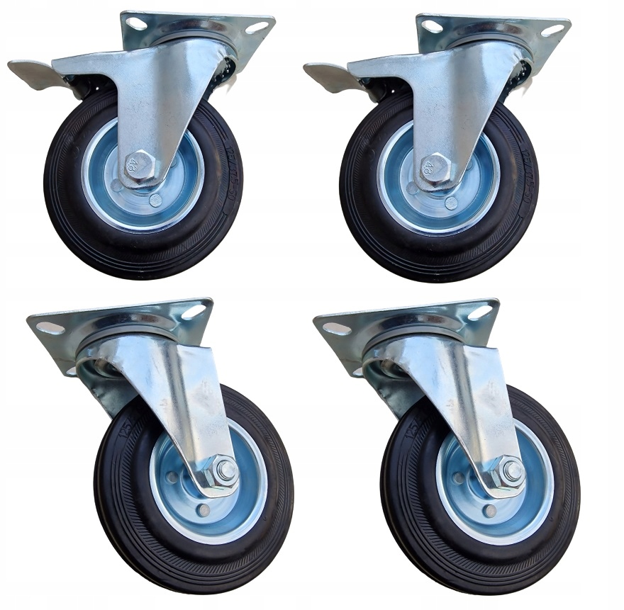 Zestaw jezdny kół 125 mm hamulec 400 kg 4 szt koło