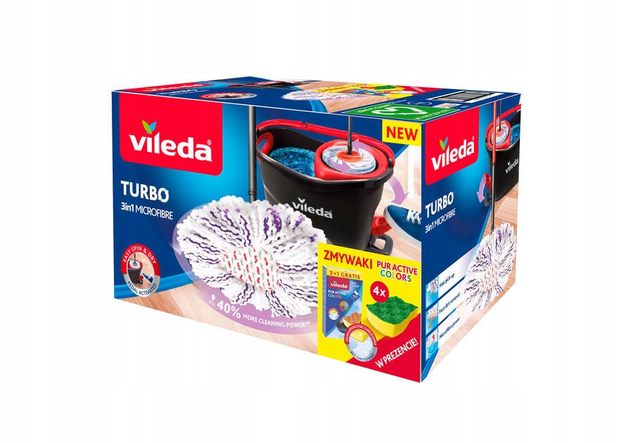 Levně Rotační mop Vileda Turbo 3v1 Microfibre myčka 4 colors