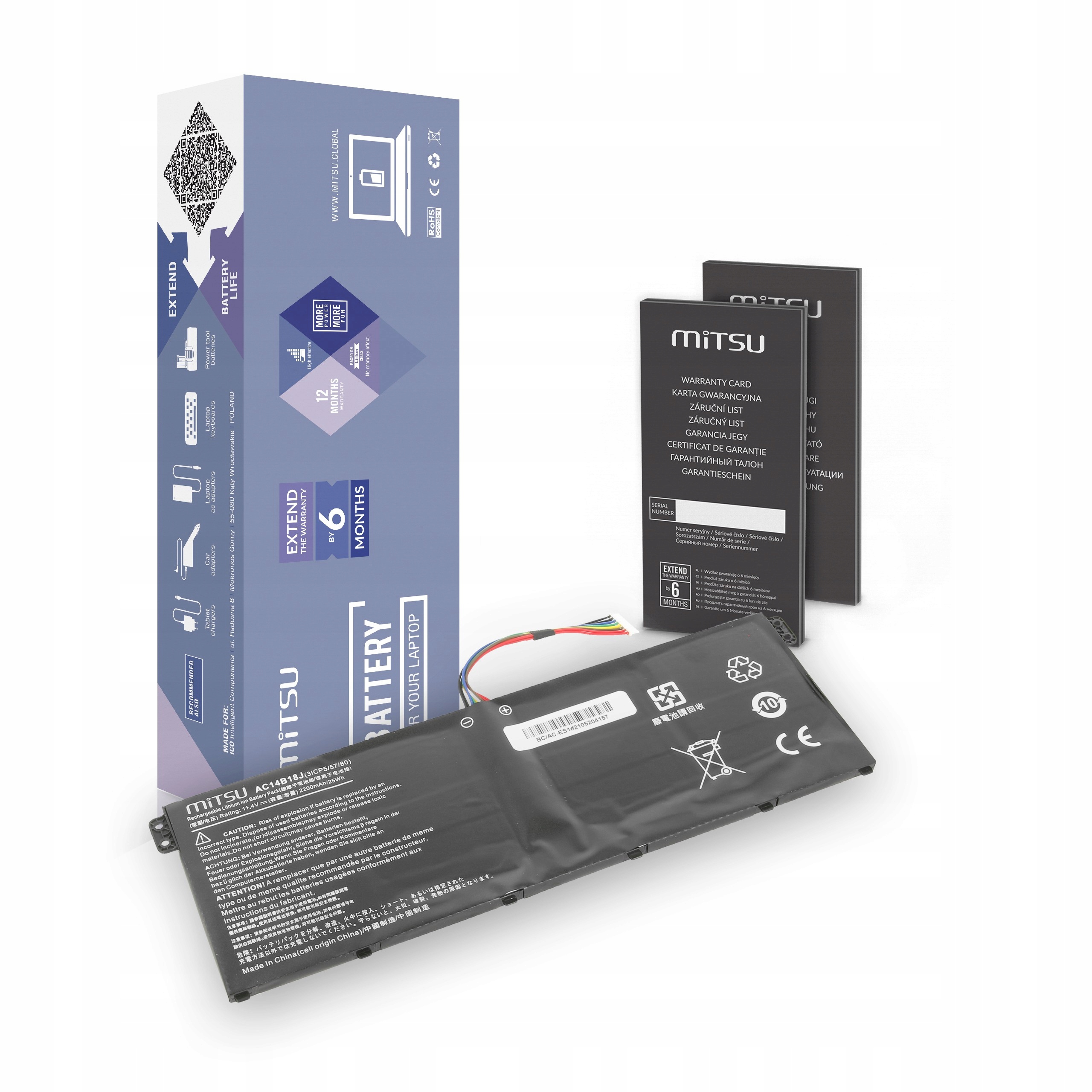 Baterie Mitsu pro Acer Aspire ES1, V3