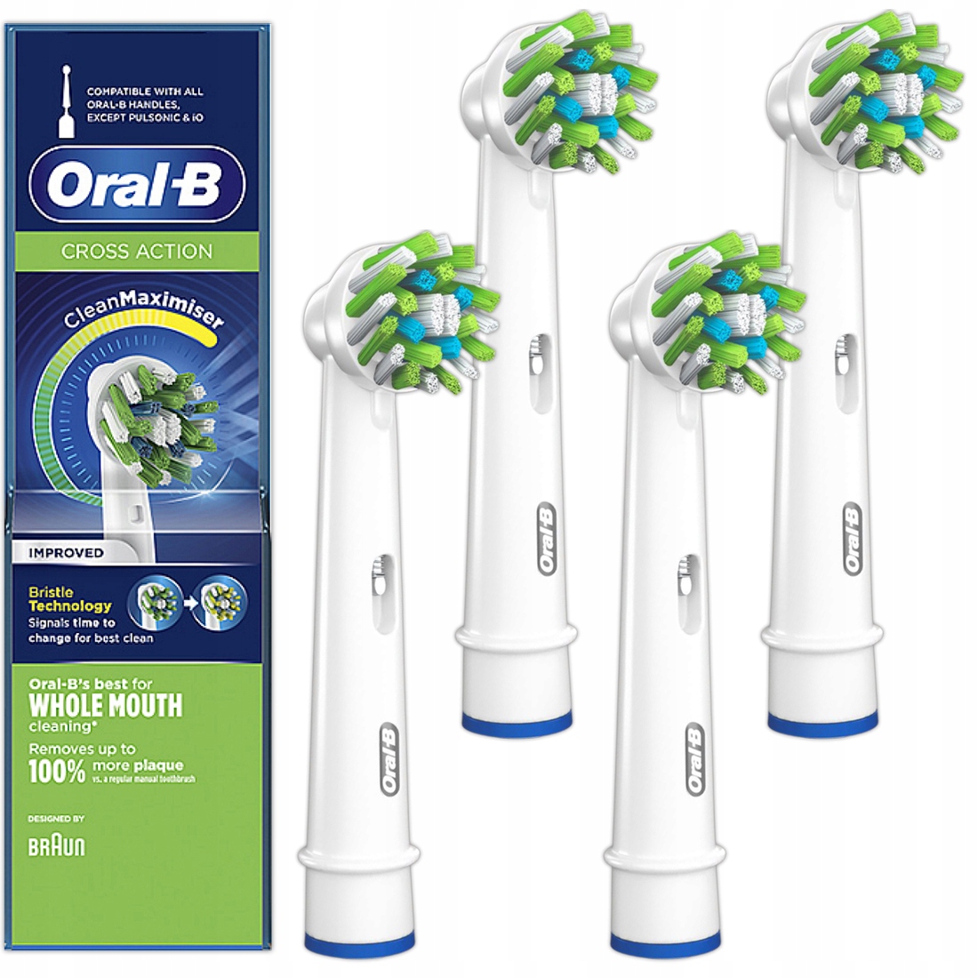 

Oryginalne Końcówki Braun Oral-B Cross Action 4szt