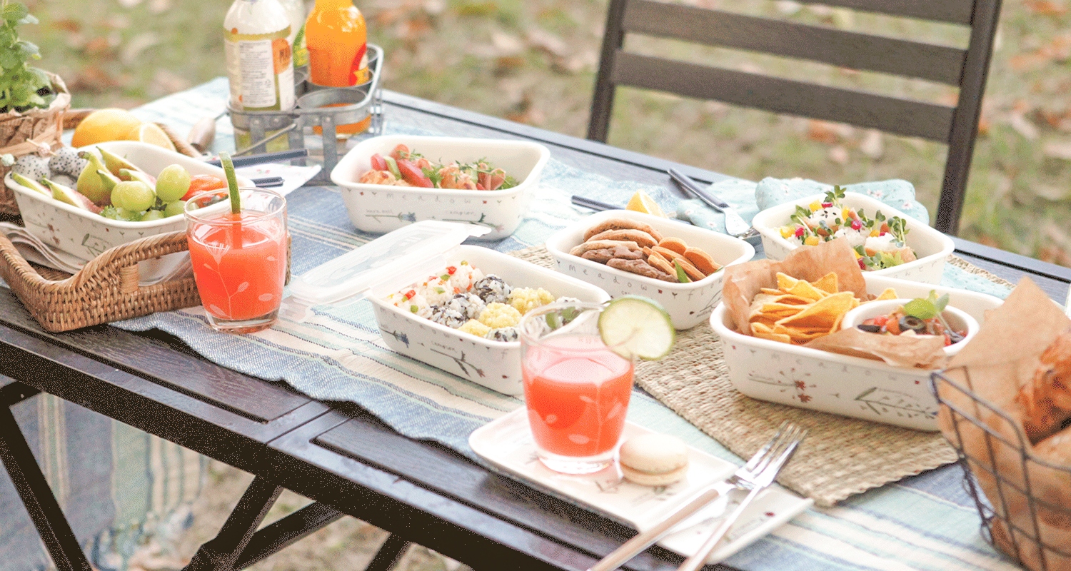 Zestaw 2 pojemników na żywność dla dzieci z przykrywką Porcelana Premium Materiał wykonania porcelana