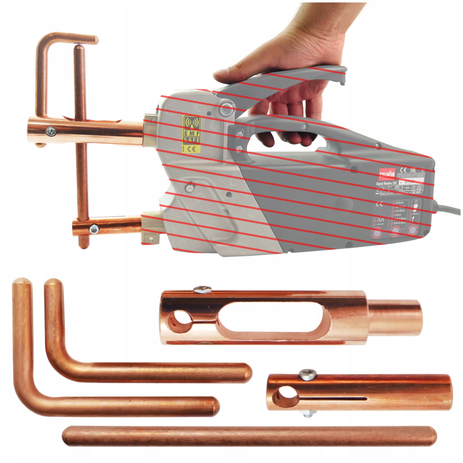 Ramena pro klíšťovou svařovací stroj Modular Telwin Elektrody XA5 140mm 803159