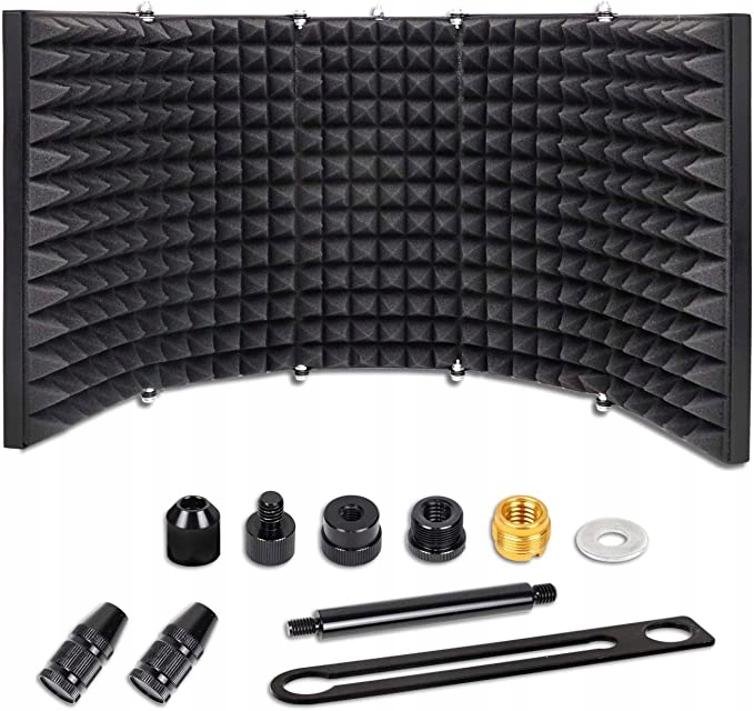 Kabina Akustyczna Ekran Filtr do Mikrofonu Osłona Wyciszająca 5 paneli Model x