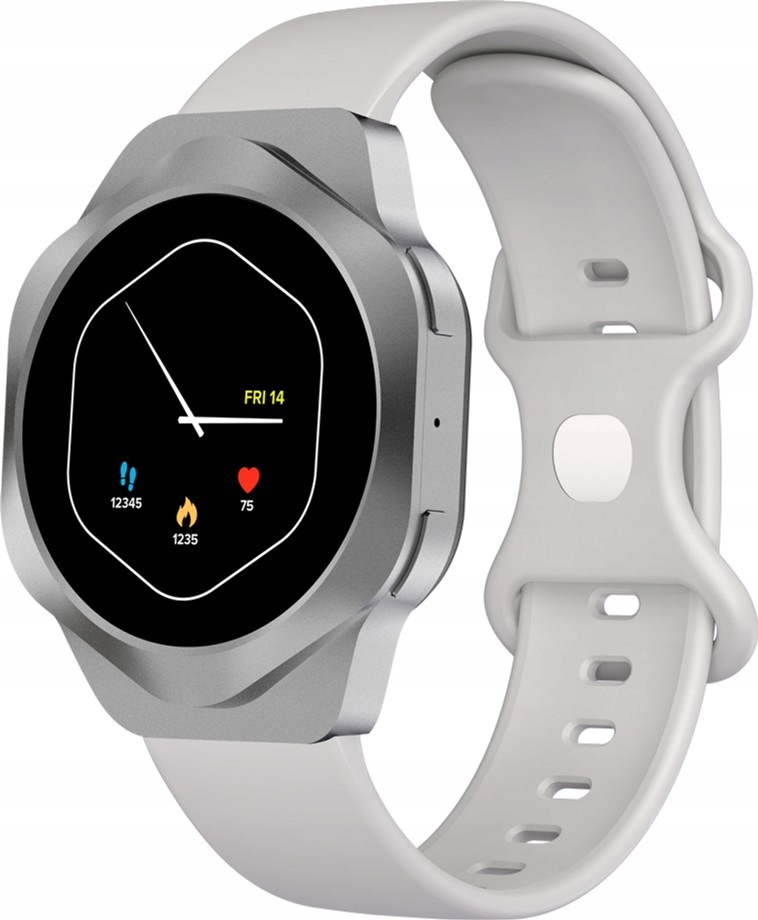 CANYON Smartwatch Hexagon 88 Rozmowy Bluetooth Srebrny — 8