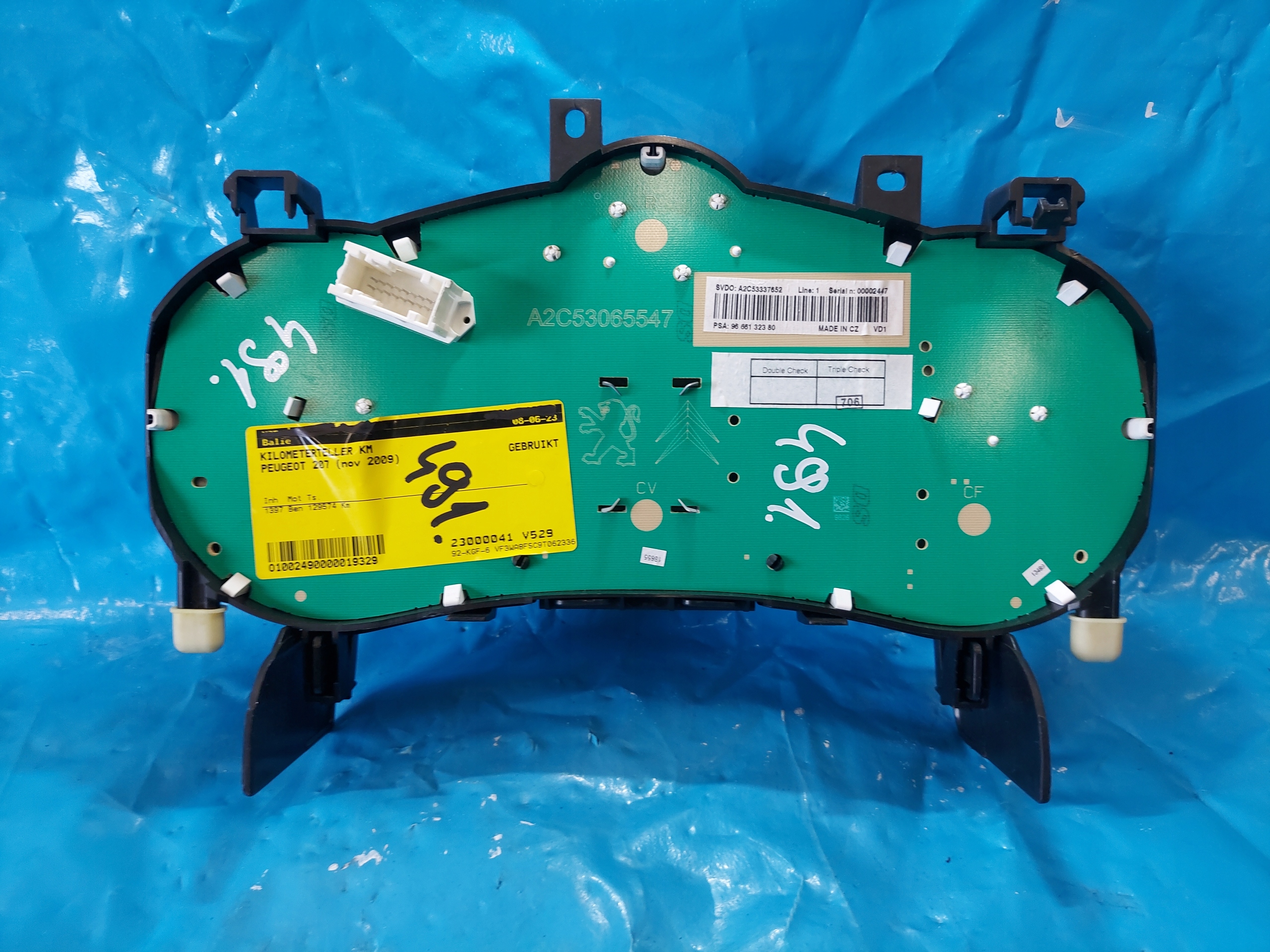 dials clock PEUGEOT 207 2008 R 1.4 B A2C53065547
