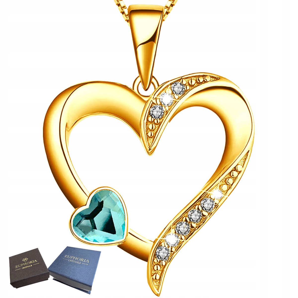 Zlatý náhrdelník Řetízek Přívěsek Stříbro 925 Srdce k výročí pro manželku