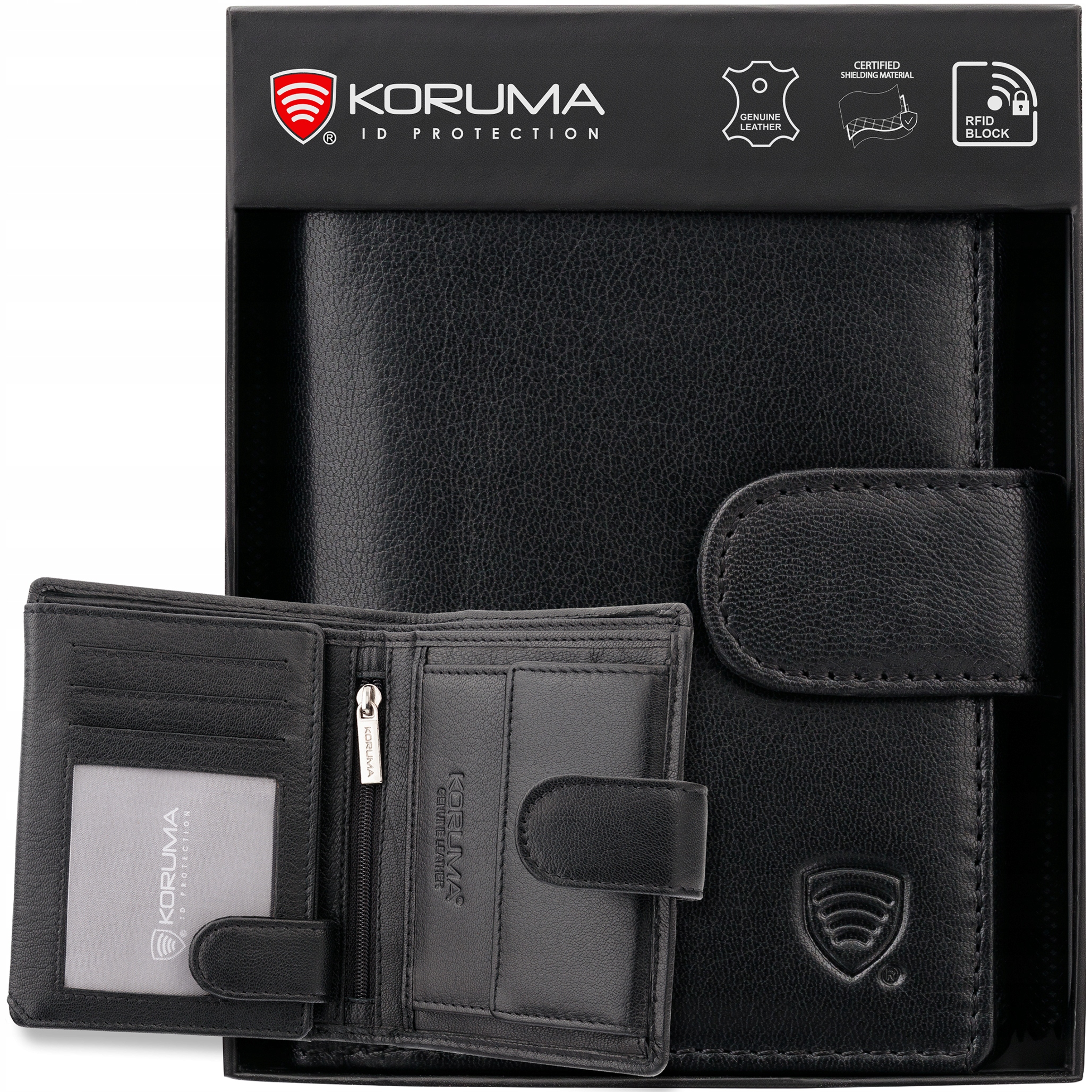 Prostorná Pánská Kožená Peněženka Vertikální Ochrana Rfid Block na Karty Koruma