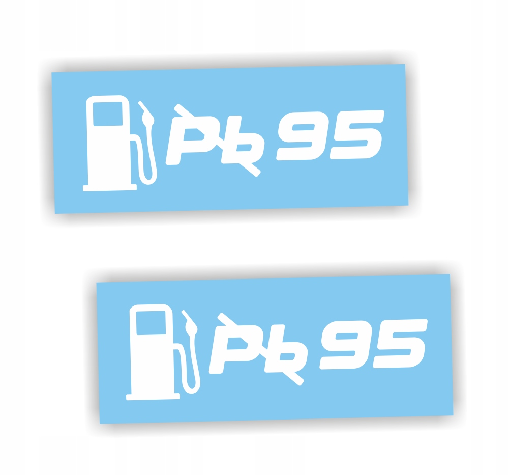 Naklejka informacyjna PB95 2 sztuki kolor Biały naklejki na klapkę wlewu