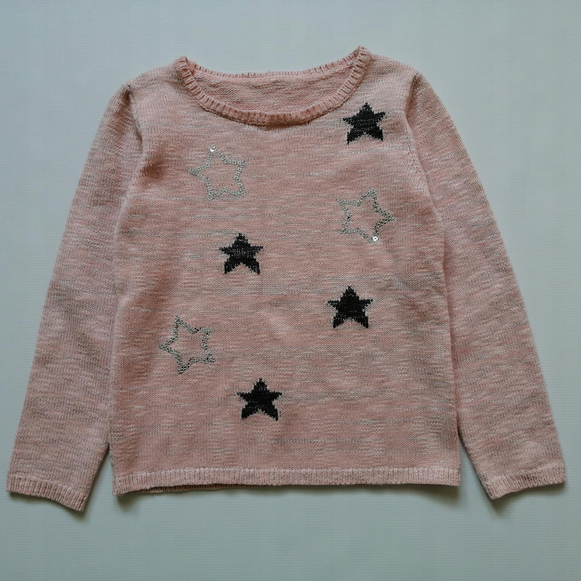 SWETEREK CEKINY GWIAZDKI r.116-122 wyprzedaż